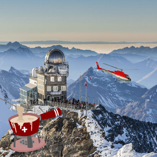 Eiger, Mönch & Jungfrau avec fondue - Vol en hélicoptère